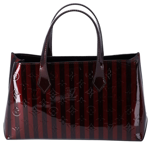 Louis Vuitton Vernis Rayures Wilshire PM Amarante Stripe Patent Leather